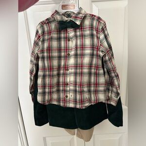Tommy Bahama Red and Green Plaid Kids Shirt Set